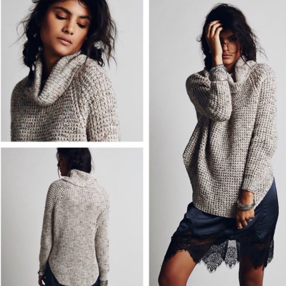 Free People Dylan Tweedy Cowlneck Sweater